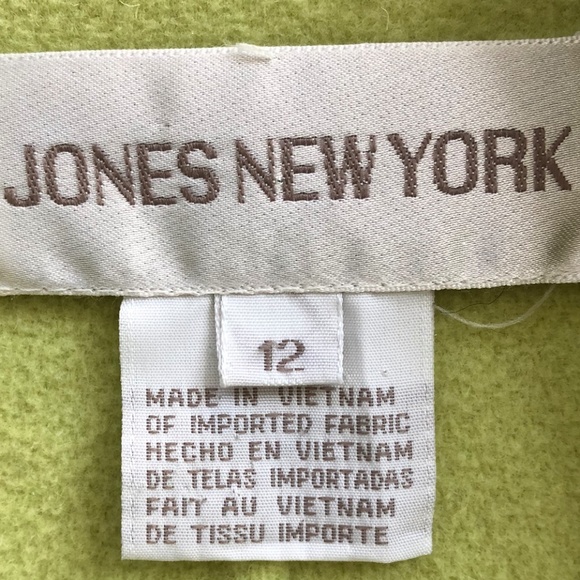 Jones New York Chartreuse Wool Blend Jacket Size 12 - Picture 7 of 10